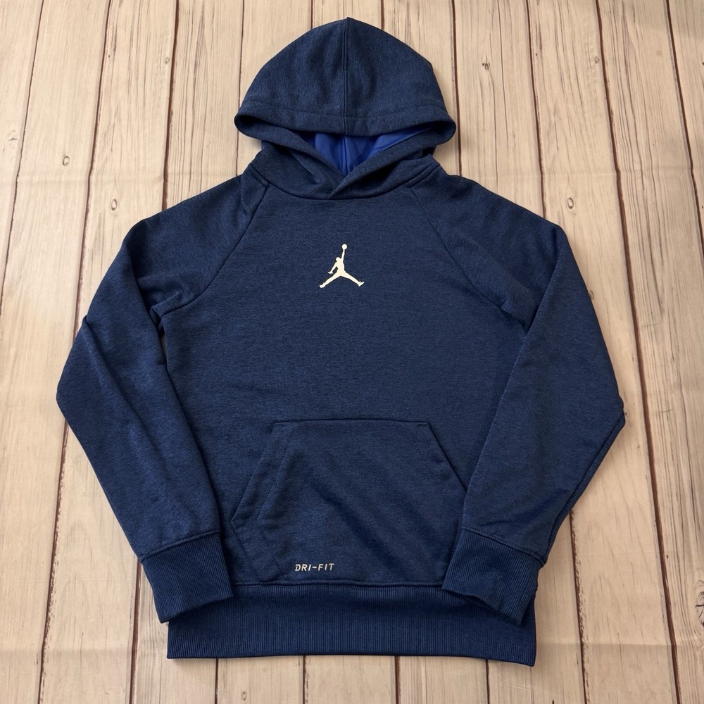 Jordan Dri-FIT Hoodie Youth M 10-12 Navy‎ Jumpman Pullover Nike Kids